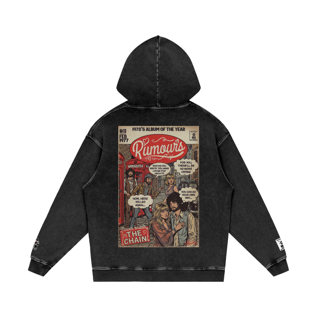 Rumours - Snow Washed Loose Cotton Hoodie