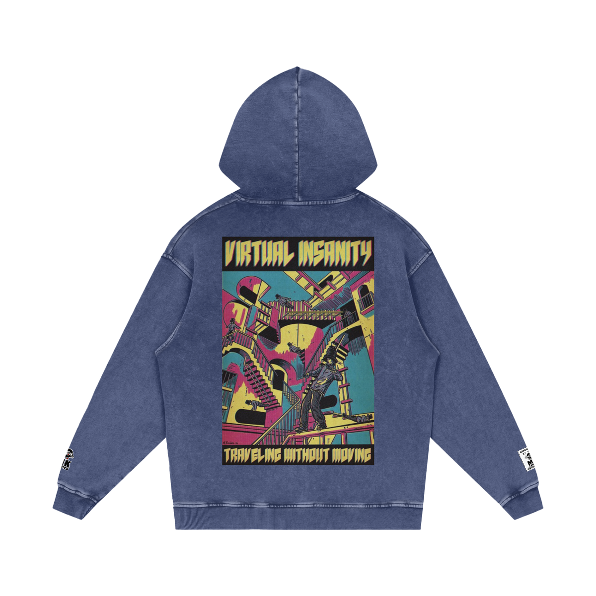 Virtual Insanity - Snow Washed Loose Cotton Hoodie