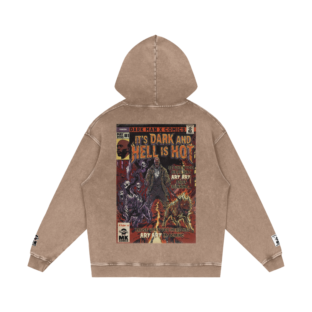 It's Dark & Hell is Hot - Snow Washed Loose Cotton Hoodie