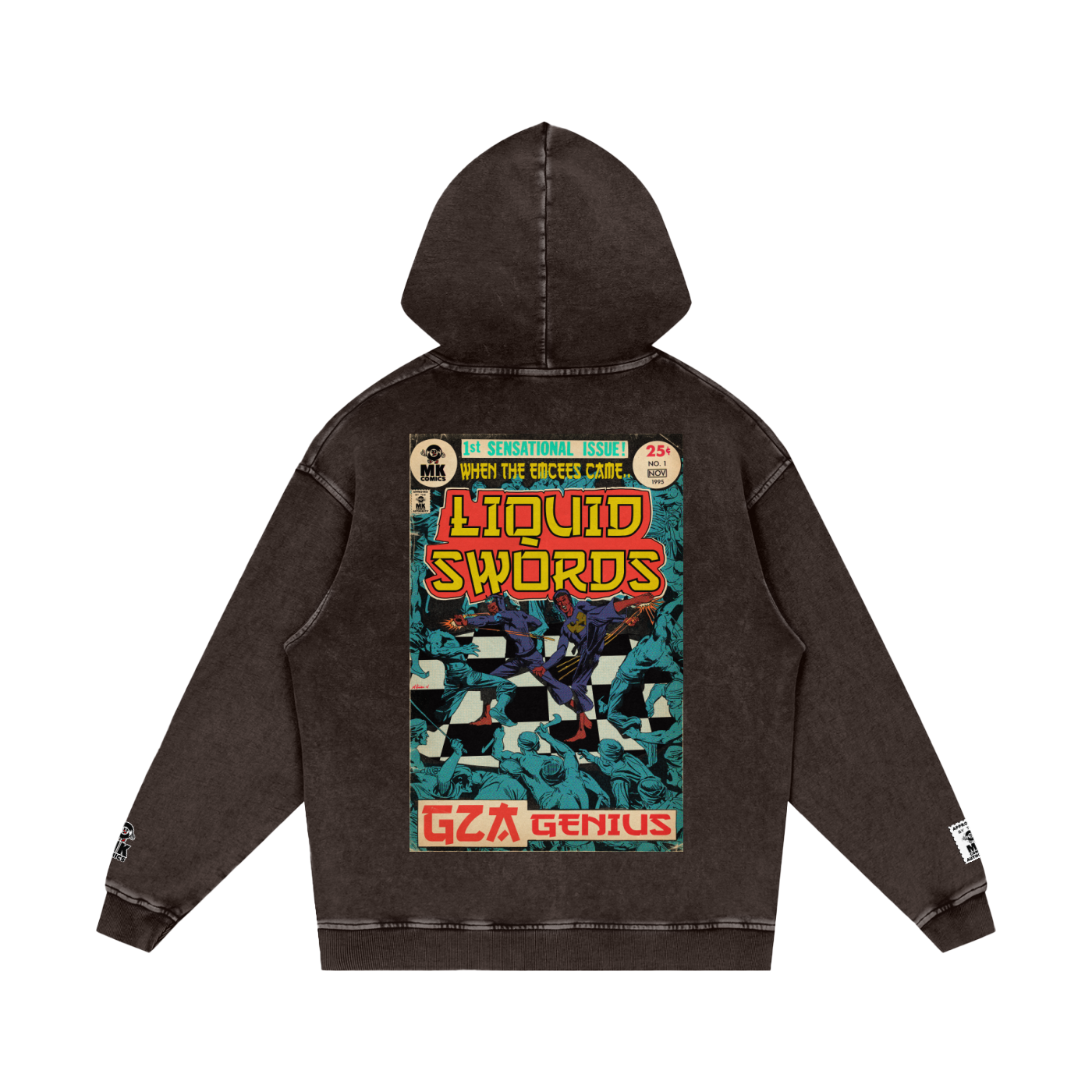 Liquid Swords - Snow Washed Loose Cotton Hoodie