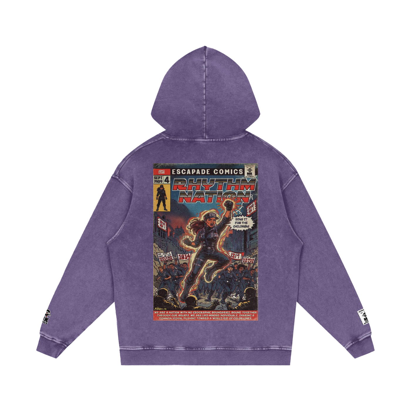 Rhythm Nation - Snow Washed Loose Cotton Hoodie