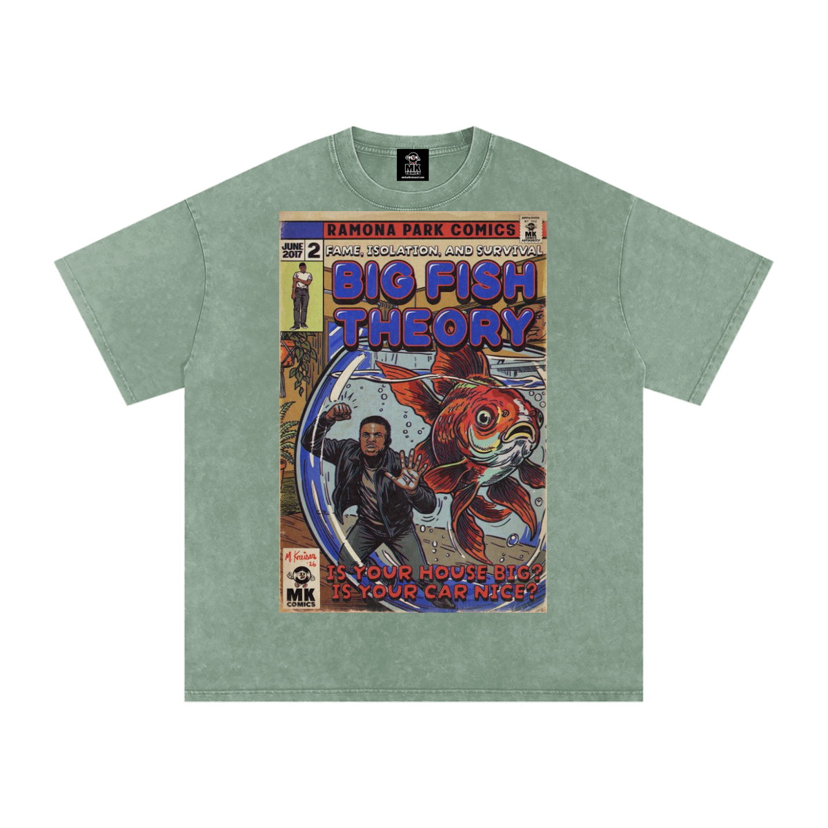 Big Fish Theory - Snow Washed Oversized Cotton T-Shirt