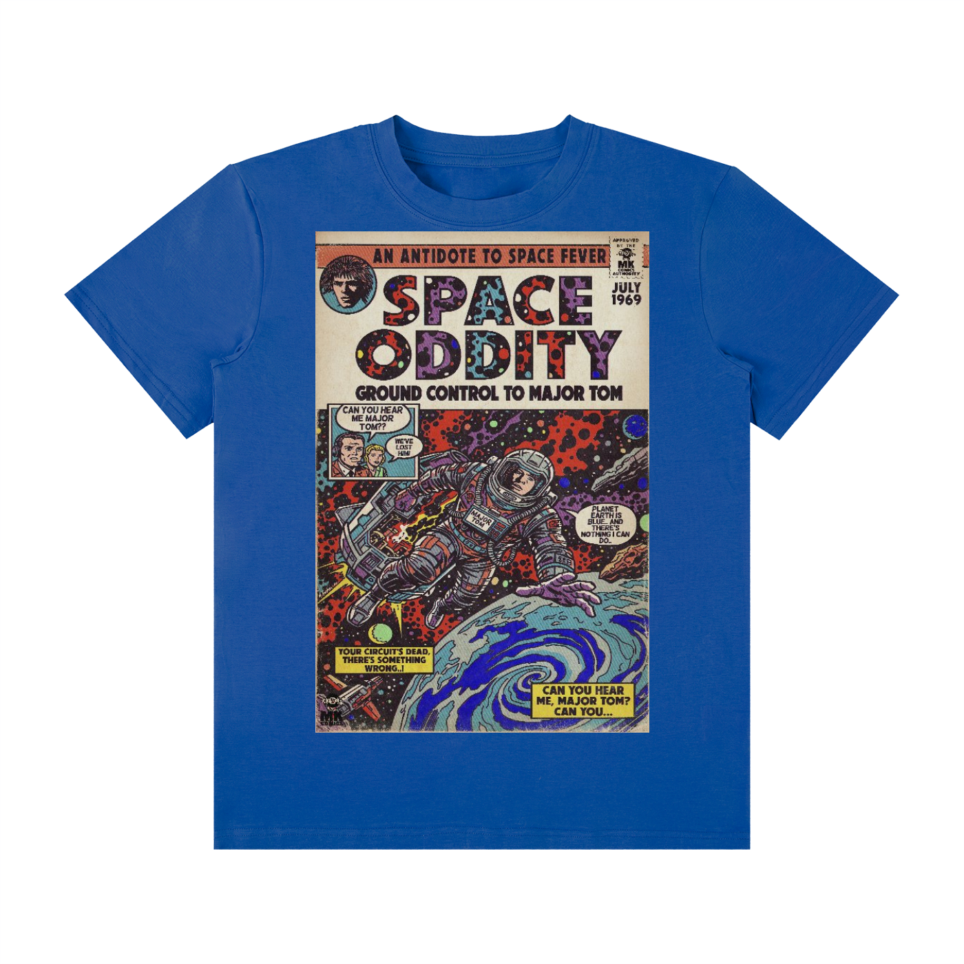 Space Oddity - SIZE UP 1 SIZE - Unisex Classic Crew Neck Cotton T-Shirt