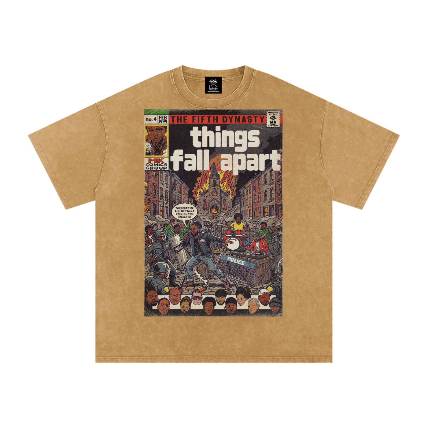 Things Fall Apart - Snow Washed Oversized Cotton T-Shirt