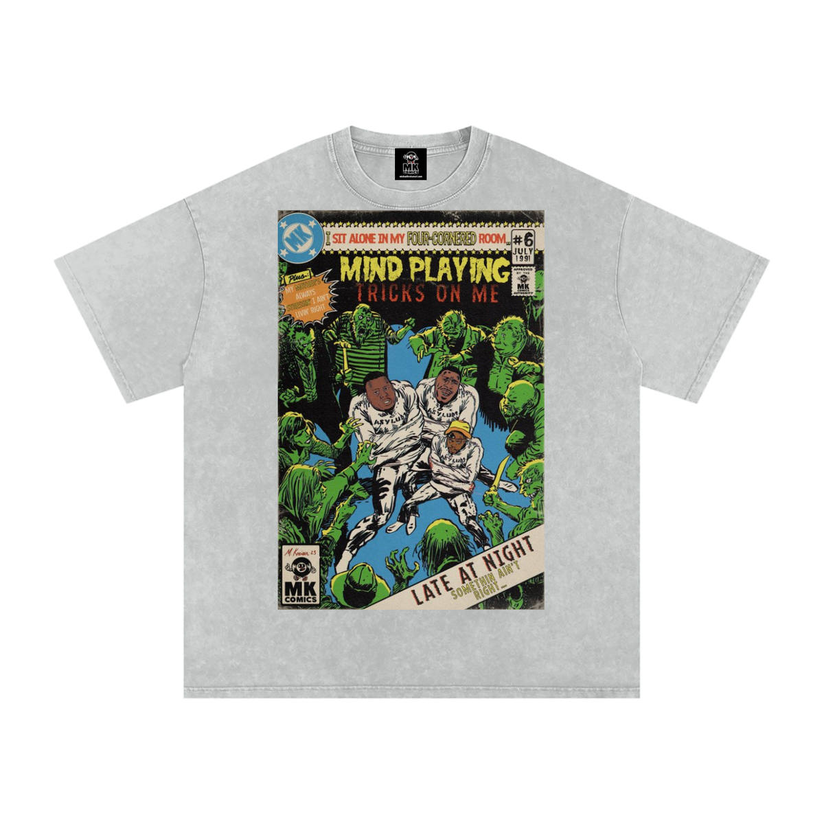 Mind Playing Tricks on Me - Snow Washed Oversized Cotton T-Shirt