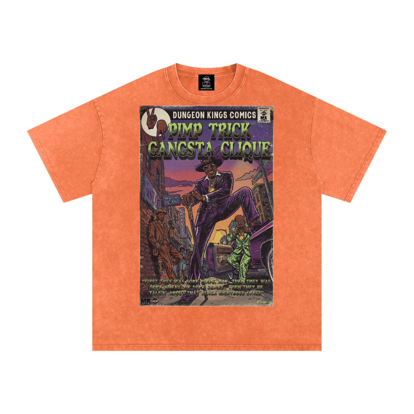 Pimp Trick Gangsta Clique - Snow Washed Oversized Cotton T-Shirt