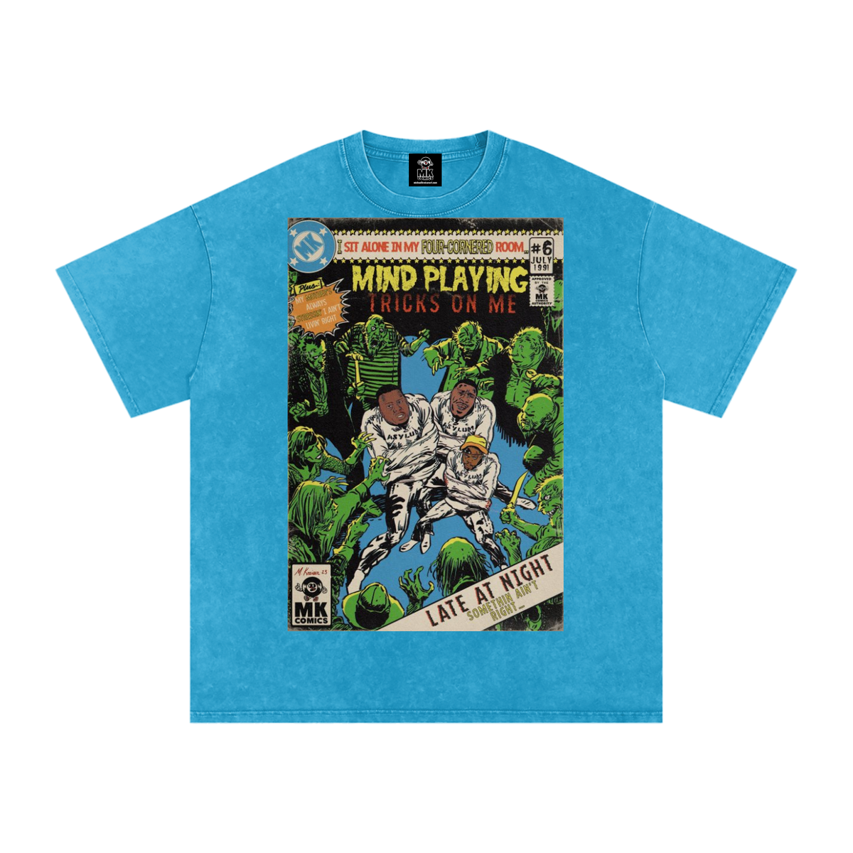 Mind Playing Tricks on Me - Snow Washed Oversized Cotton T-Shirt