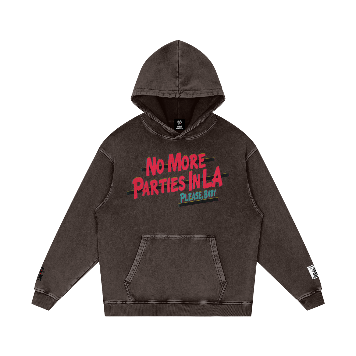 No More Parties in L.A - Snow Washed Loose Cotton Hoodie