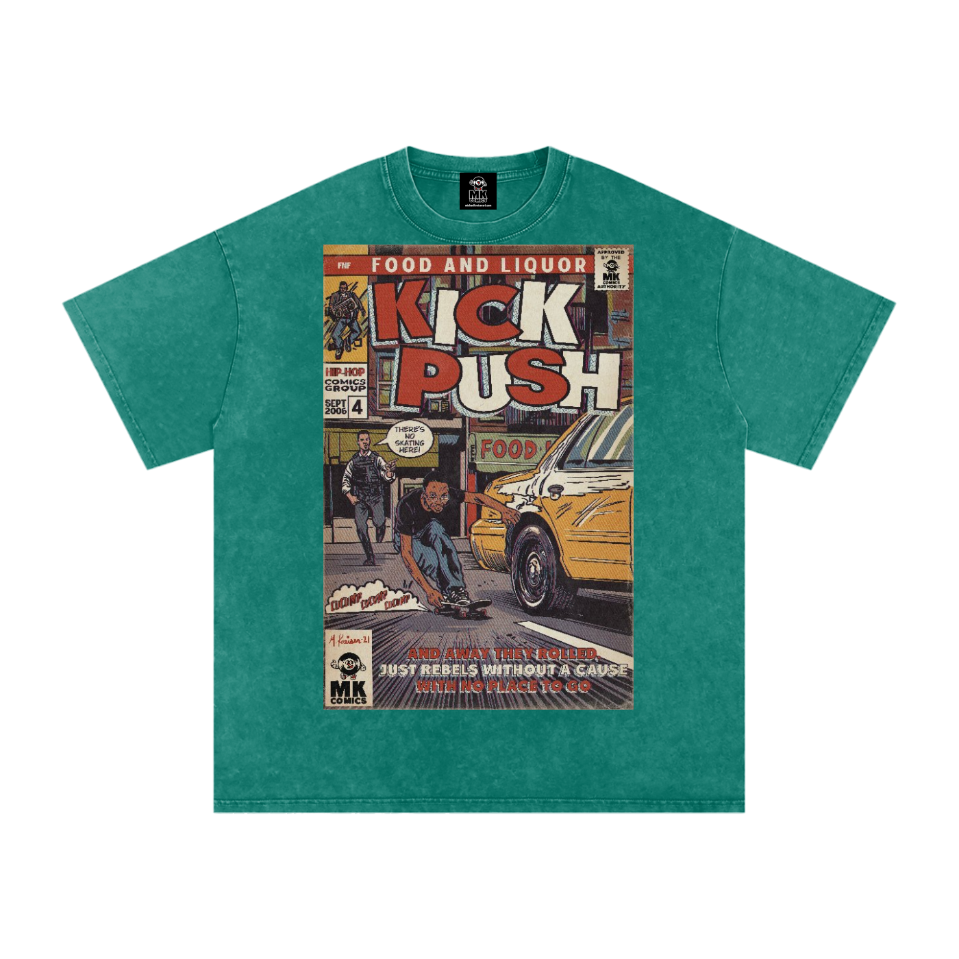 Kick, Push - Snow Washed Oversized Cotton T-Shirt