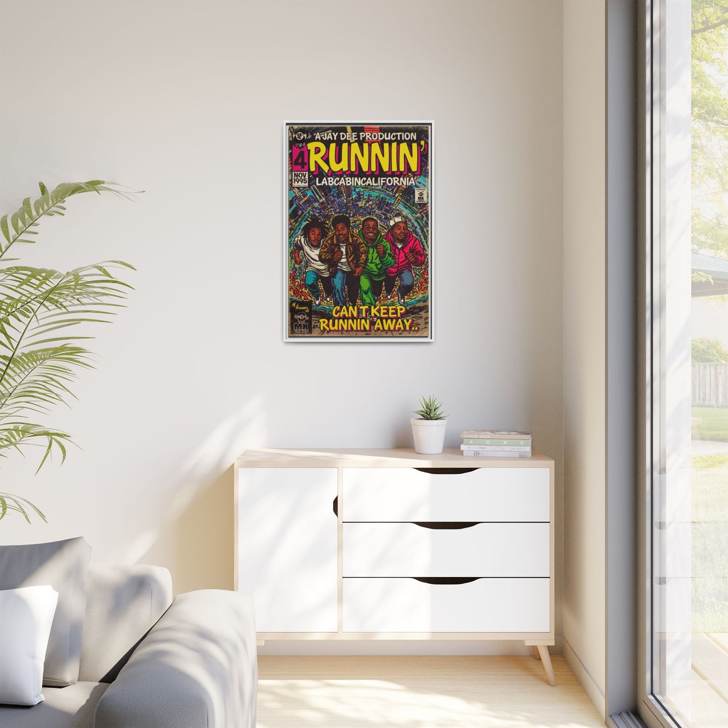 Runnin' - Matte Canvas, Framed (Multi-color)
