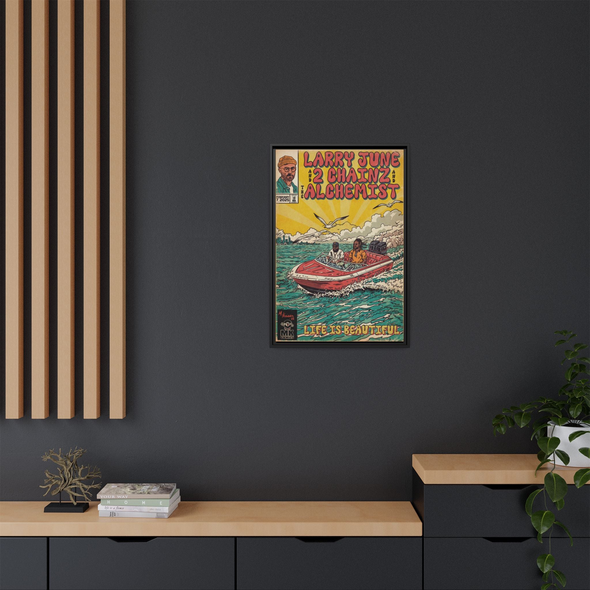 Life is Beautiful - Matte Canvas, Framed (Multi-color)