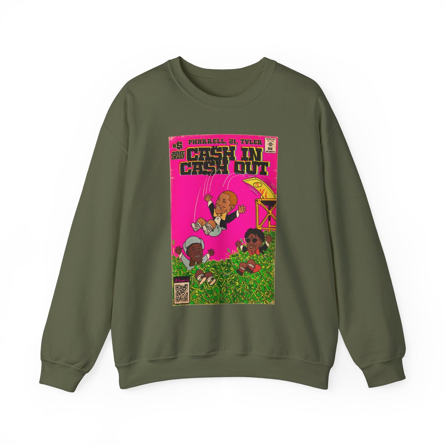 Pharrell, 21 Savage & Tyler - Cash In Cash Out - Unisex Heavy Blend™ Crewneck Sweatshirt