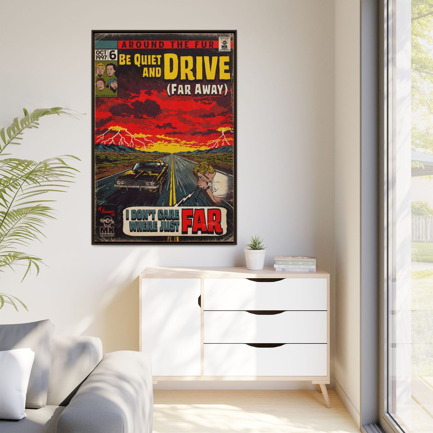 Be Quiet and Drive - Matte Canvas, Framed (Multi-color)
