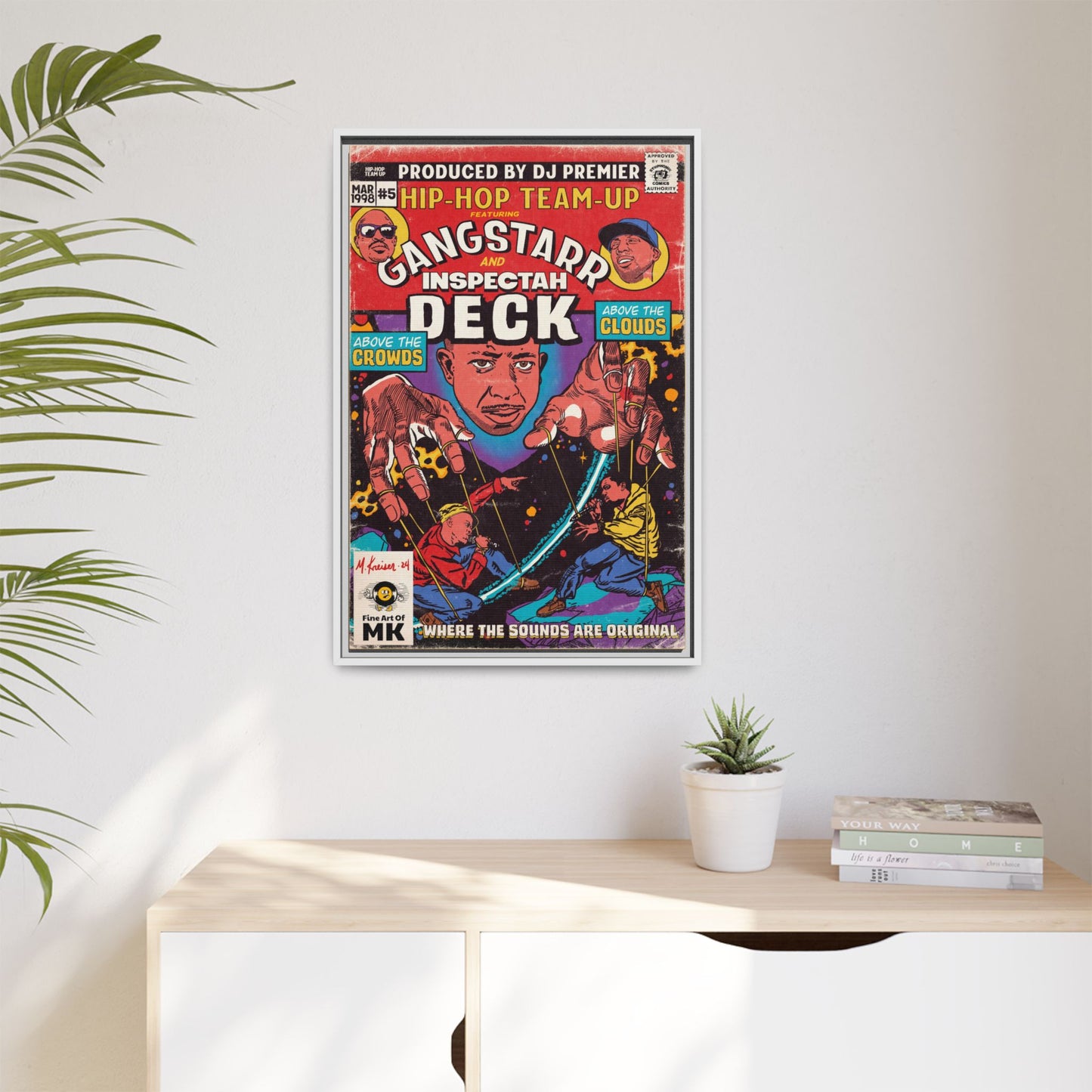 Gang Starr & Inspectah Deck - Above The Clouds - Gallery Canvas Wraps, Vertical Frame