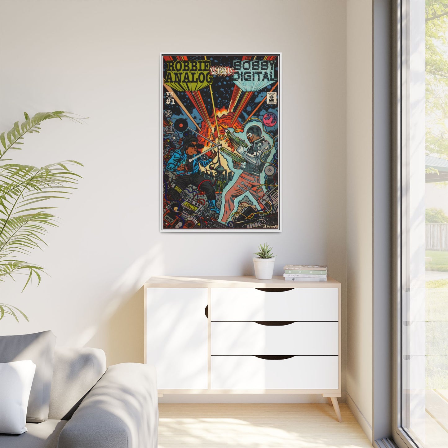 Analog vs. Digital - Matte Canvas, Framed (Multi-color)