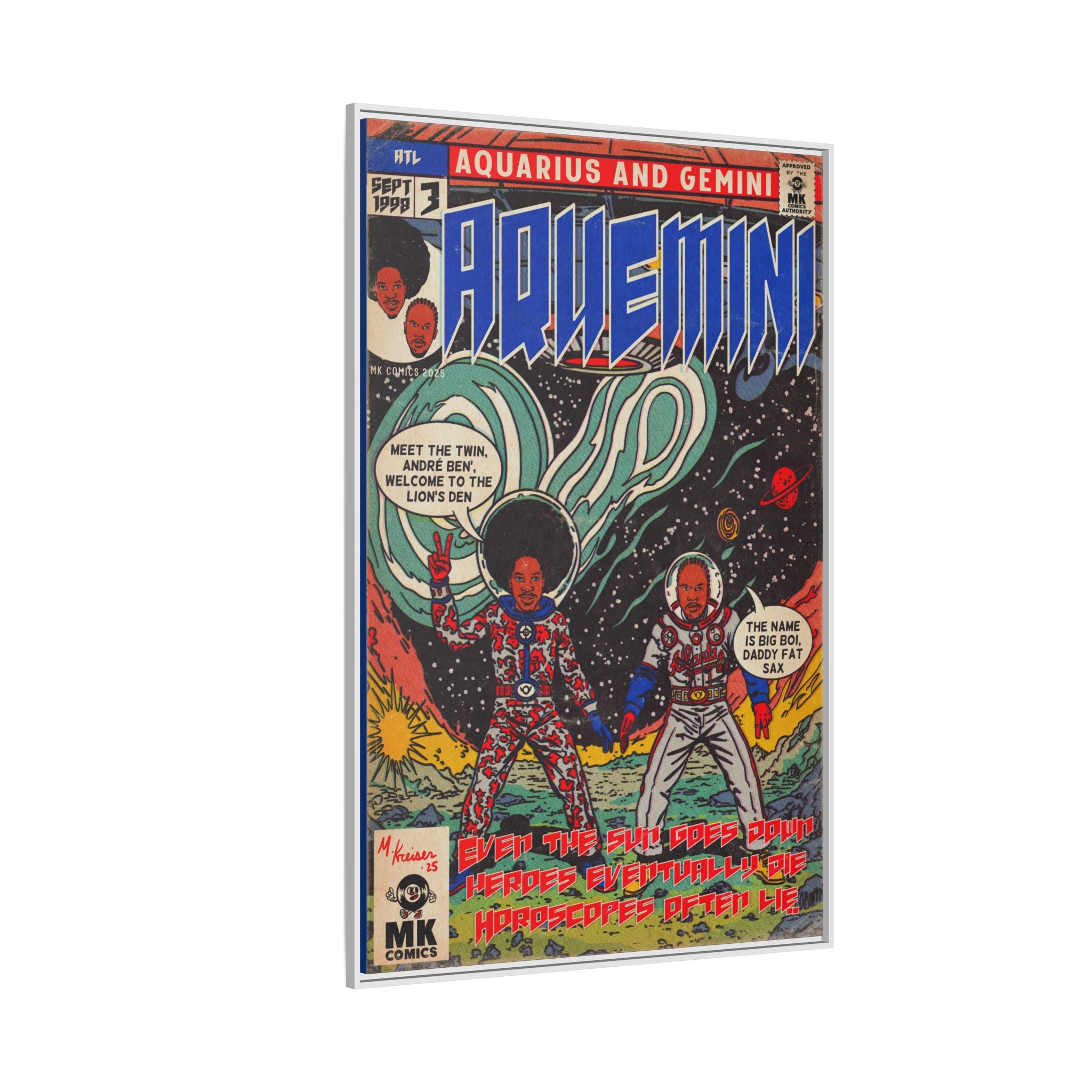 Aquemini - Comic Book Art - Matte Canvas, Framed (Multi-color)