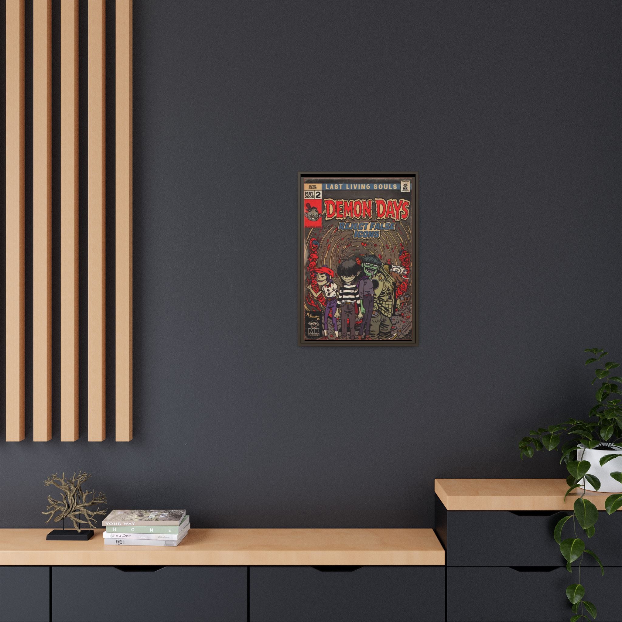 Demon Days - Matte Canvas, Framed (Multi-color)