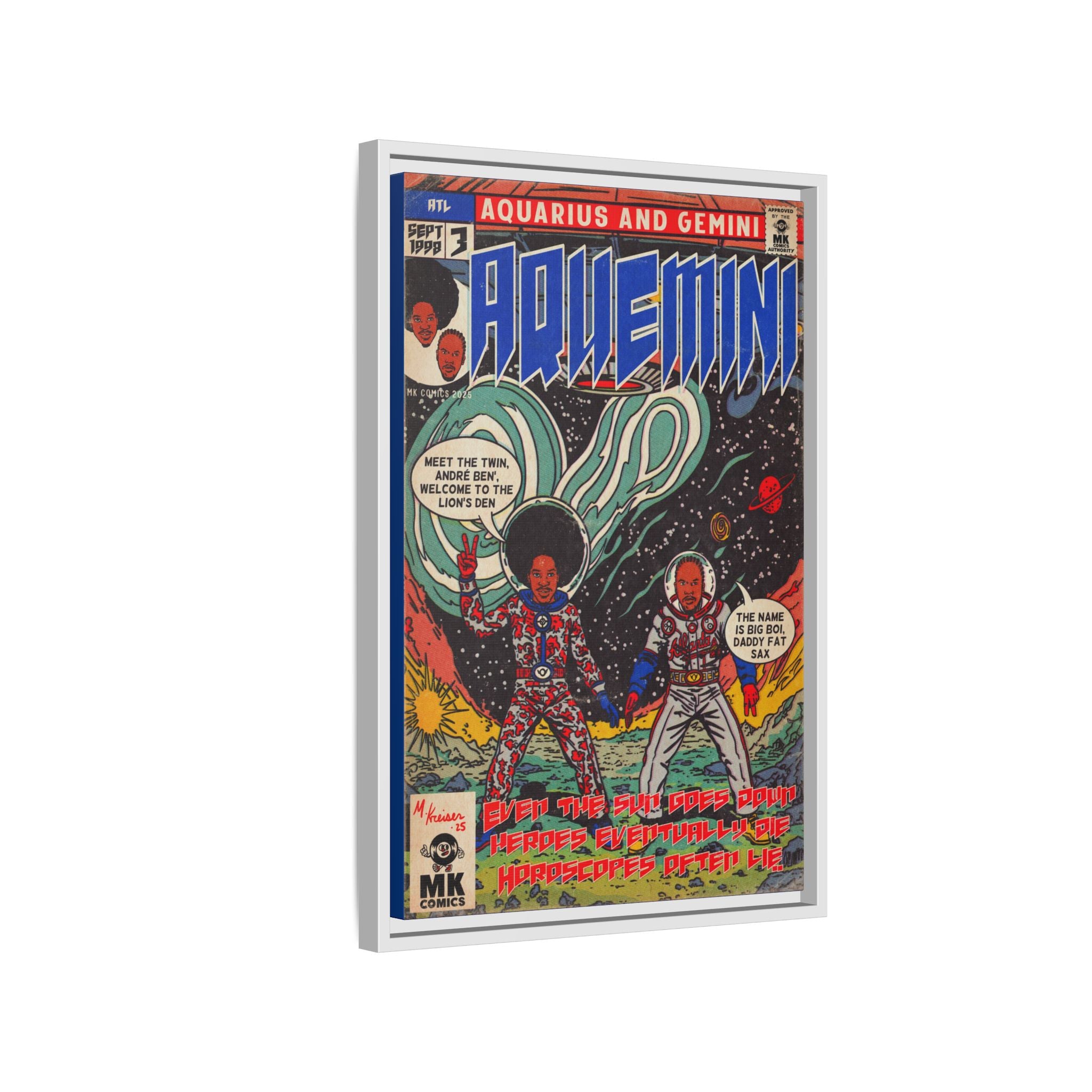 Aquemini - Comic Book Art - Matte Canvas, Framed (Multi-color)