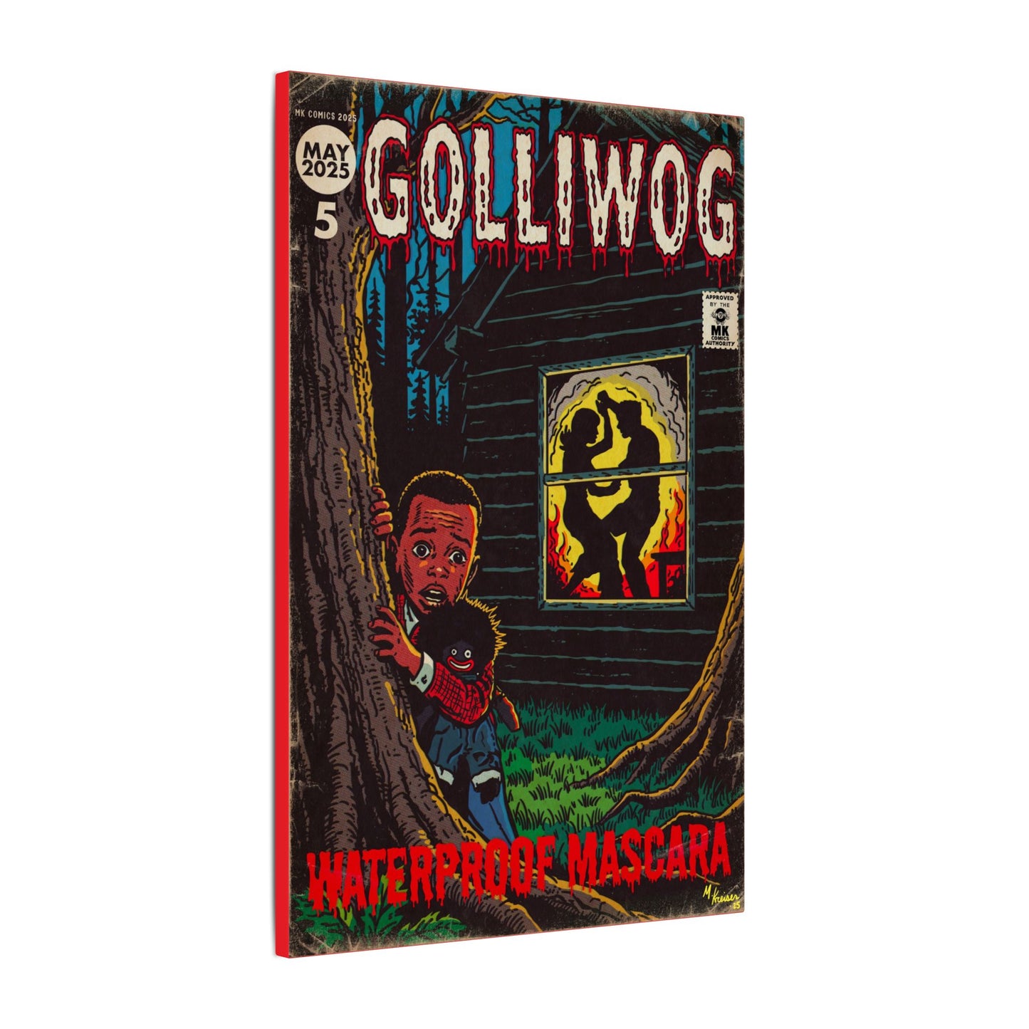 Waterproof Mascara - Golliwog - Matte Canvas, Stretched, 0.75" (Multi-Size)