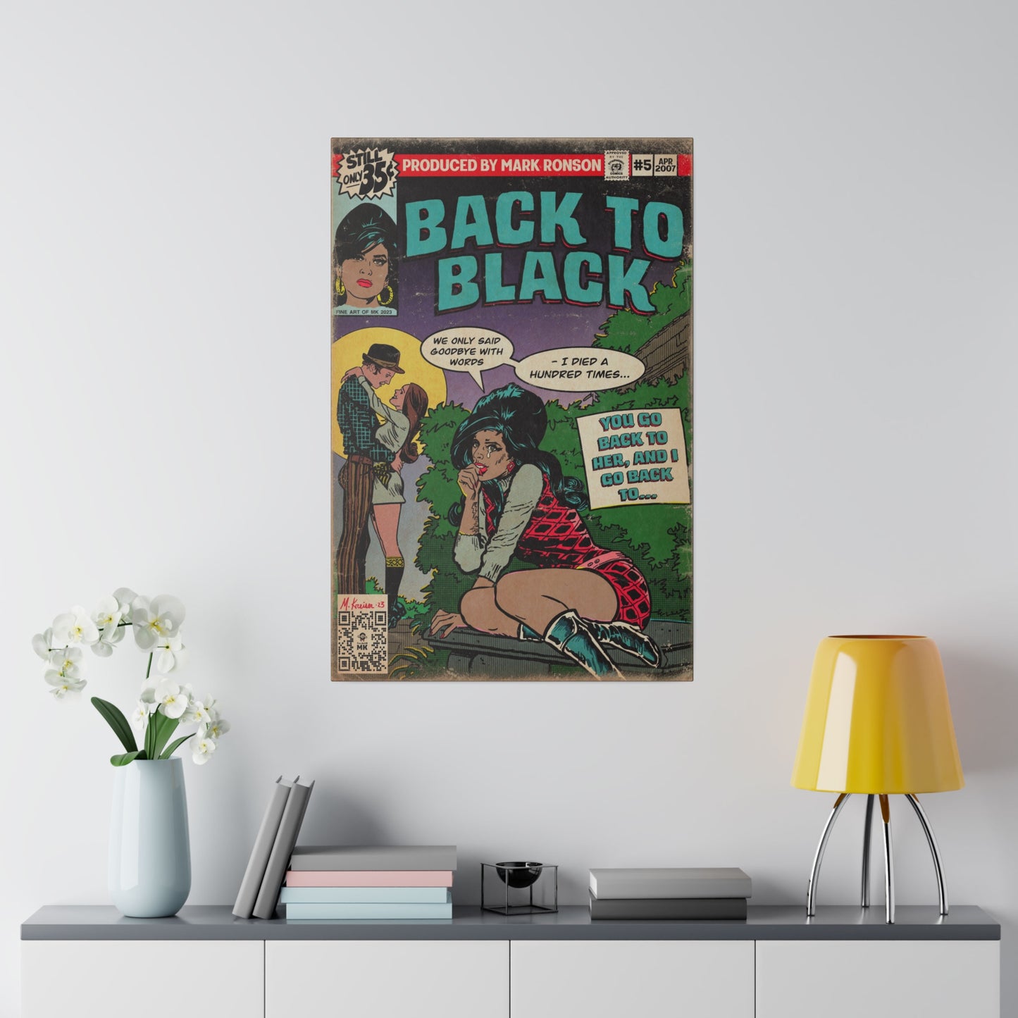 Amy Winehouse - Back to Black - Matte Canvas, Stretched, 0.75"