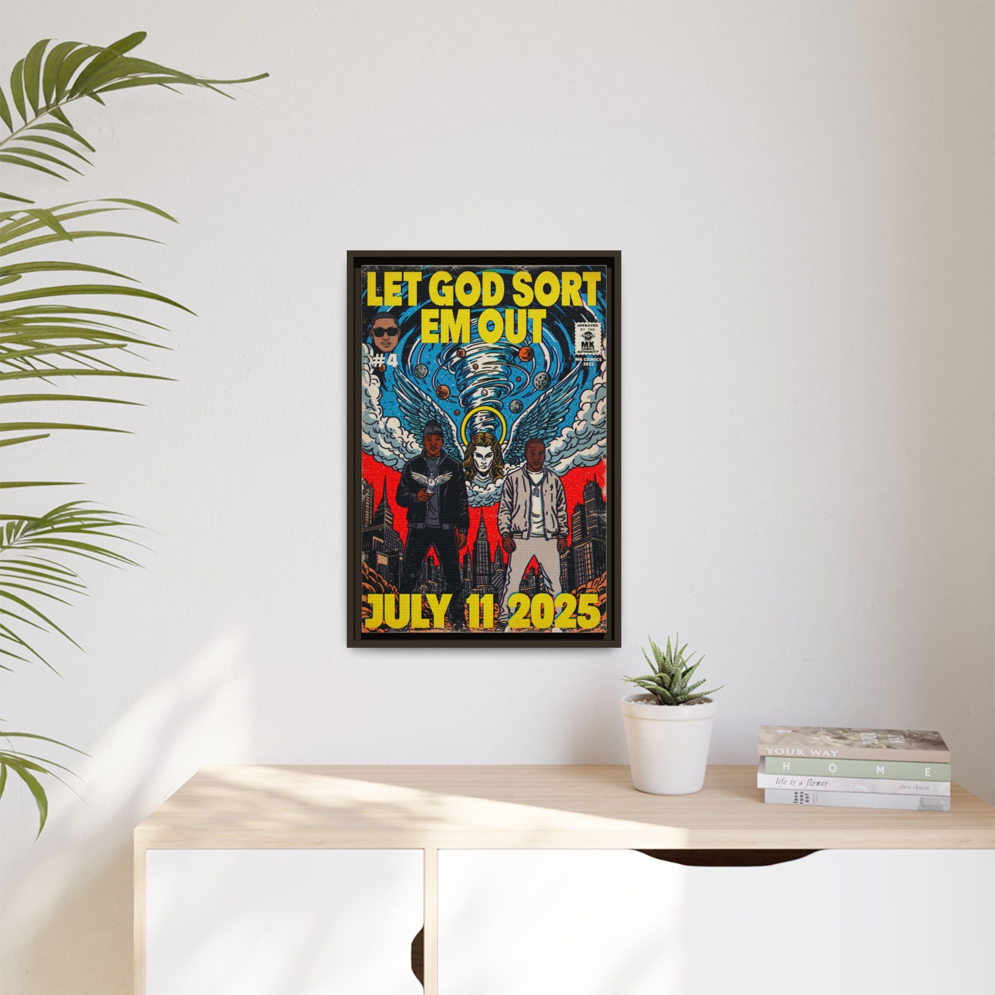 Let God Sort Em Out - Matte Canvas, Framed (Multi-color)