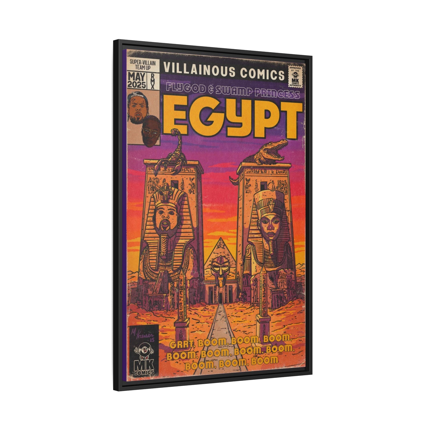 Egypt Remix - Matte Canvas, Framed (Multi-color)