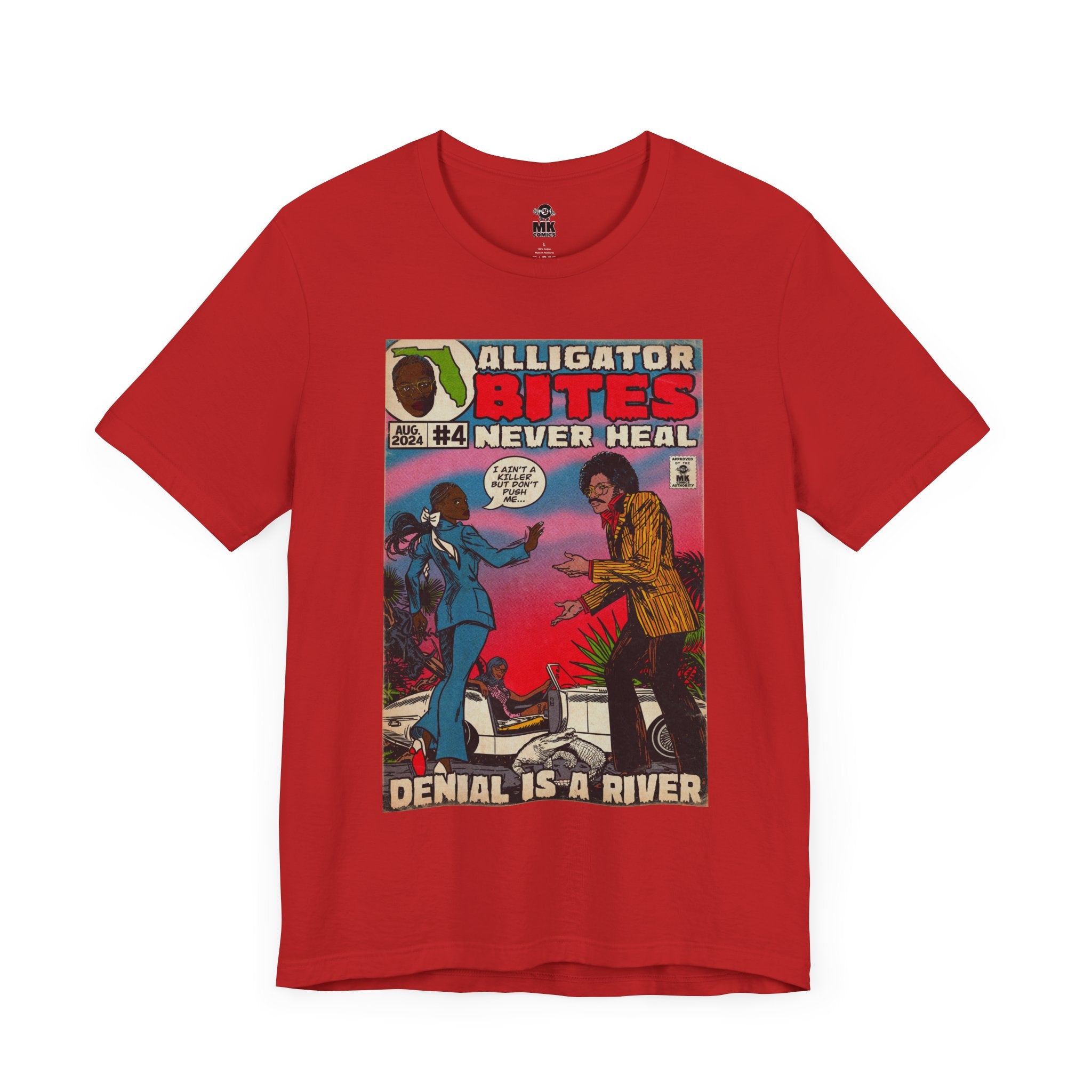 Denial is a River - Alligator Bites - Unisex Jersey Short Sleeve Tee