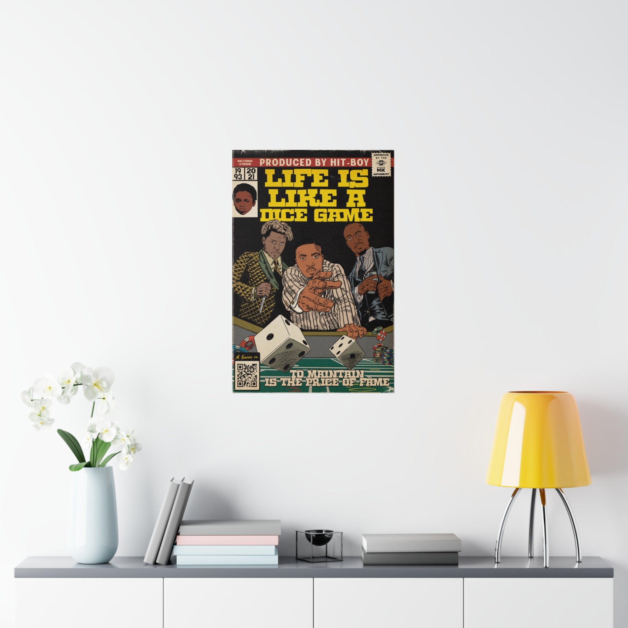 Life Is Like A Dice Game - Vertical Matte Poster