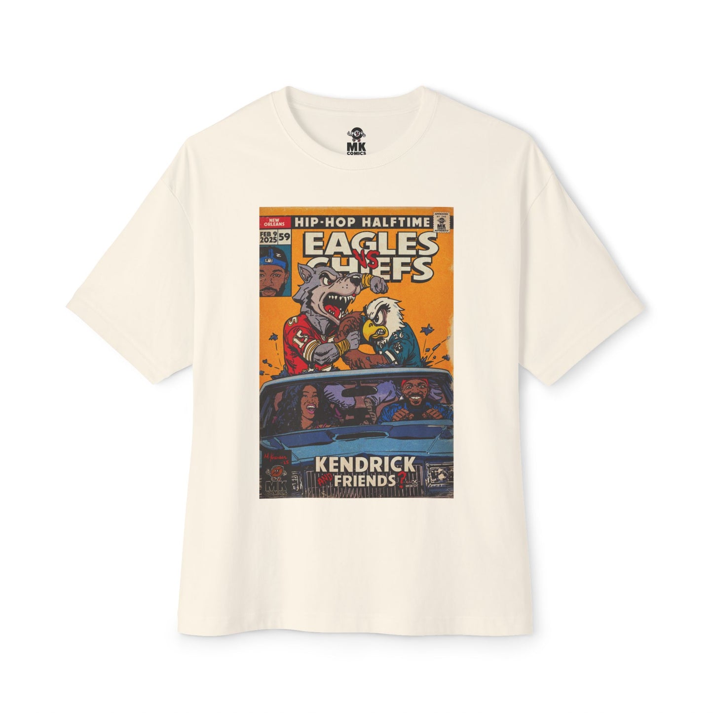 Kendrick & SZA - 2025 Halftime - Eagles vs Chiefs - Unisex Oversized Boxy Tee