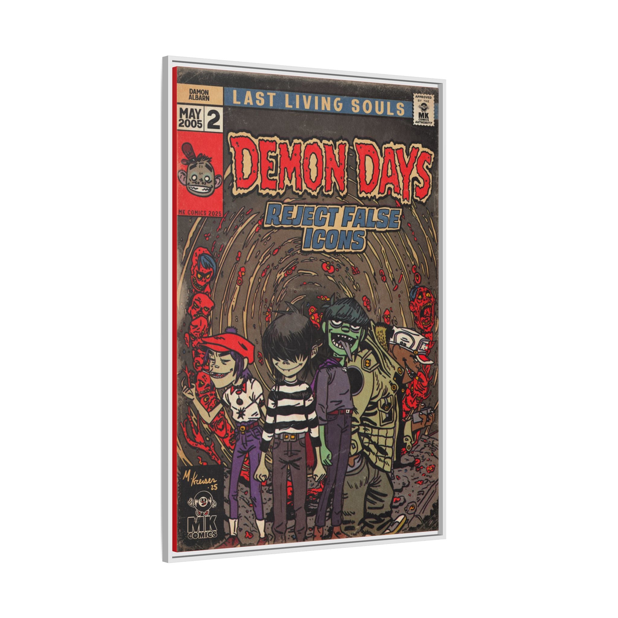 Demon Days - Matte Canvas, Framed (Multi-color)