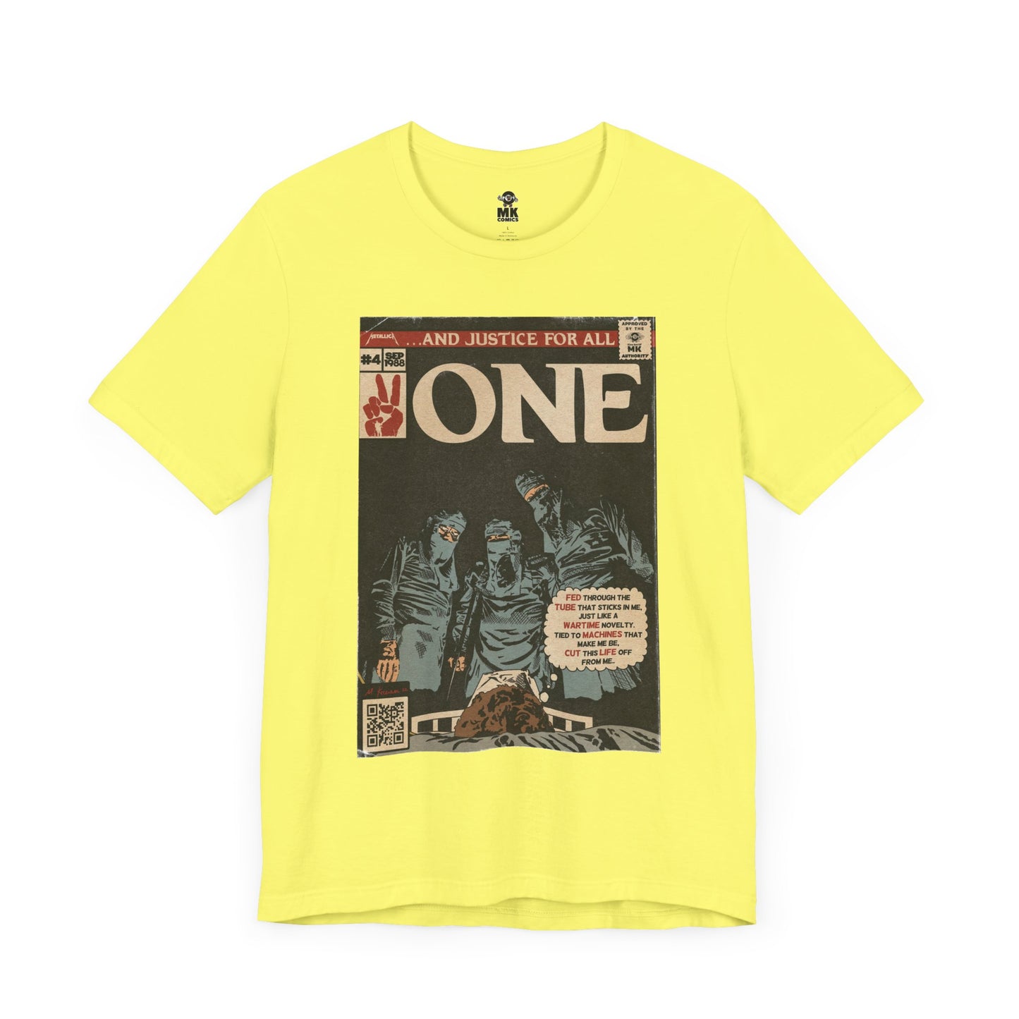 Metallica- One - Comic Book Art - Unisex Jersey Short Sleeve Tee