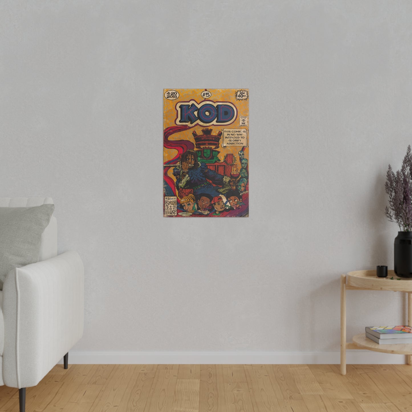 J.Cole - KOD - Matte Canvas, Stretched, 0.75"