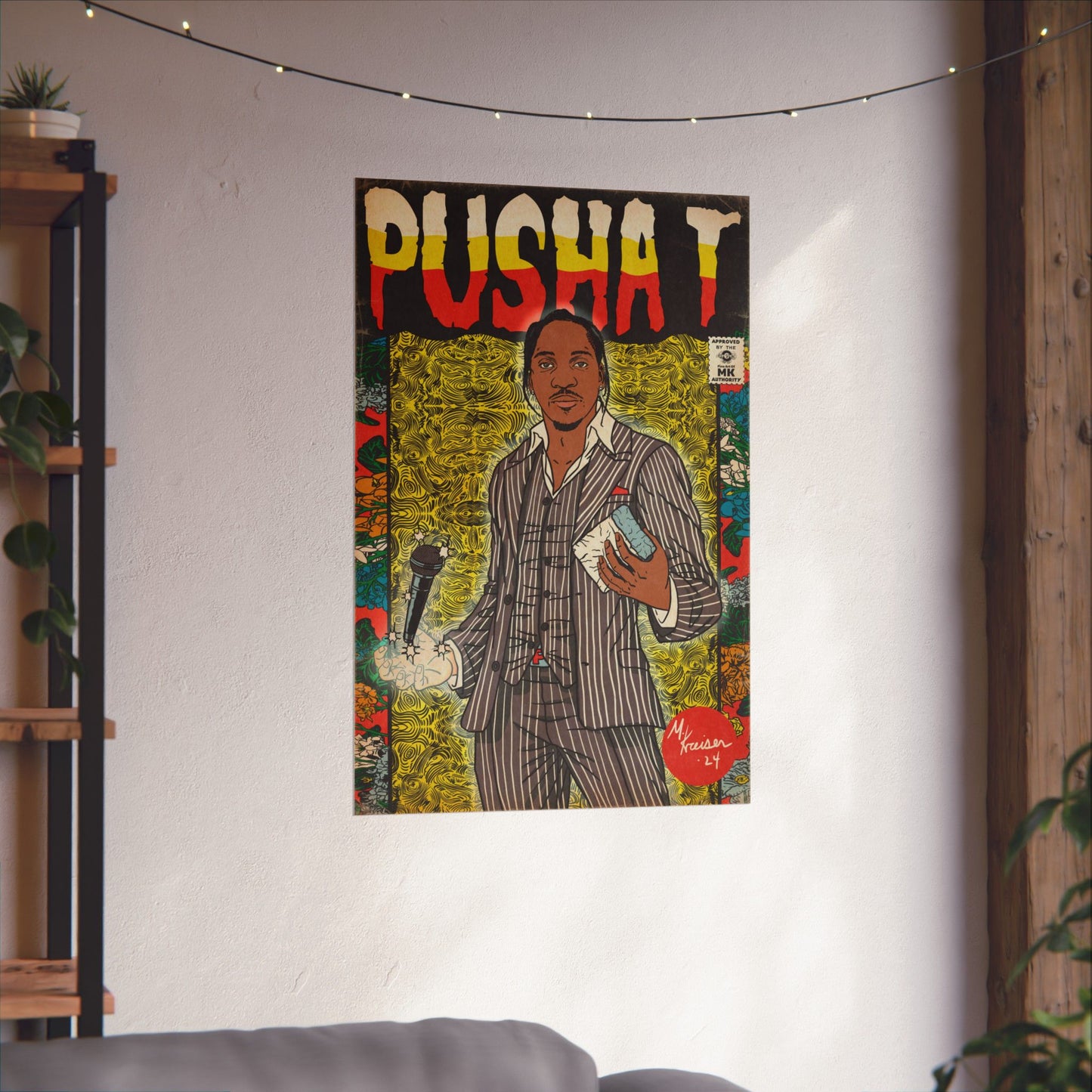 Pusha T - Comic Book Art - Matte Vertical Poster