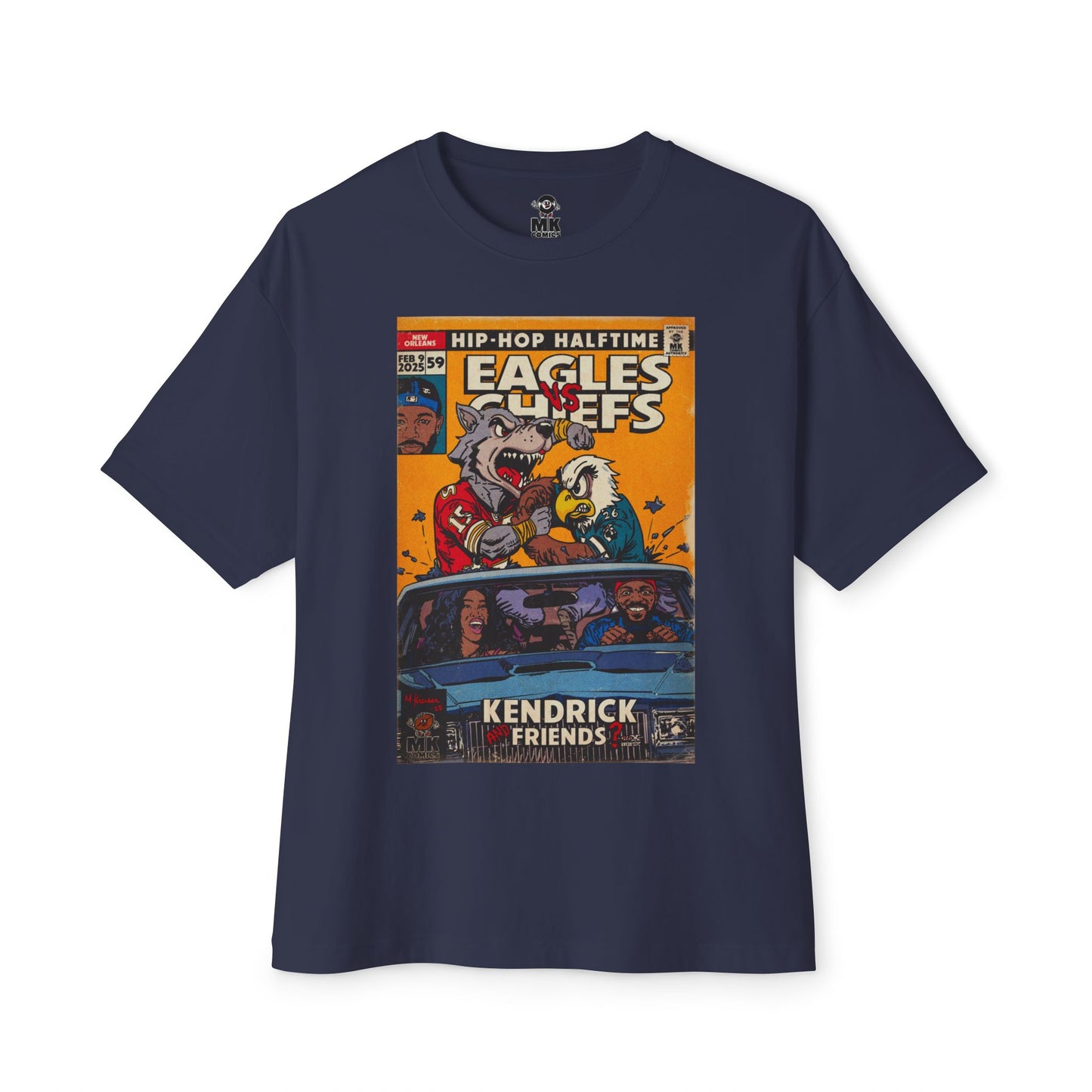 Kendrick & SZA - 2025 Halftime - Eagles vs Chiefs - Unisex Oversized Boxy Tee