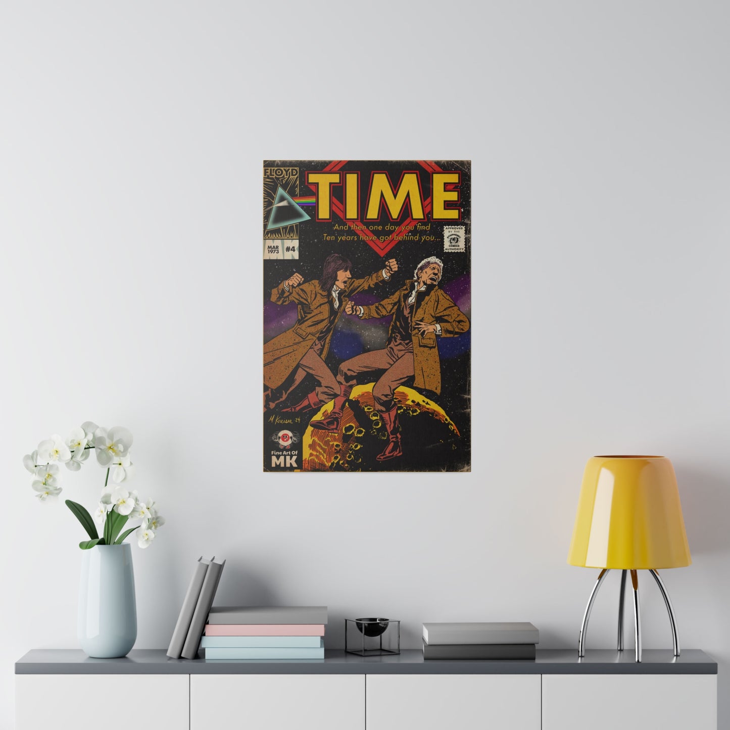Pink Floyd- Time - Matte Canvas, Stretched, 0.75"