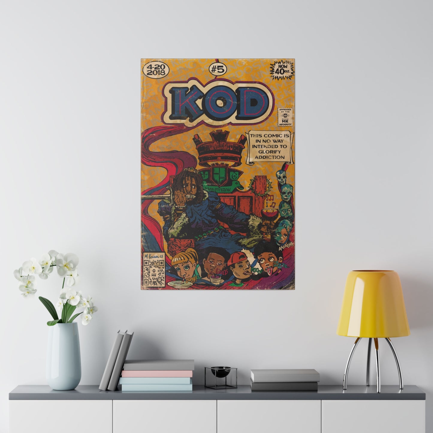 J.Cole - KOD - Matte Canvas, Stretched, 0.75"