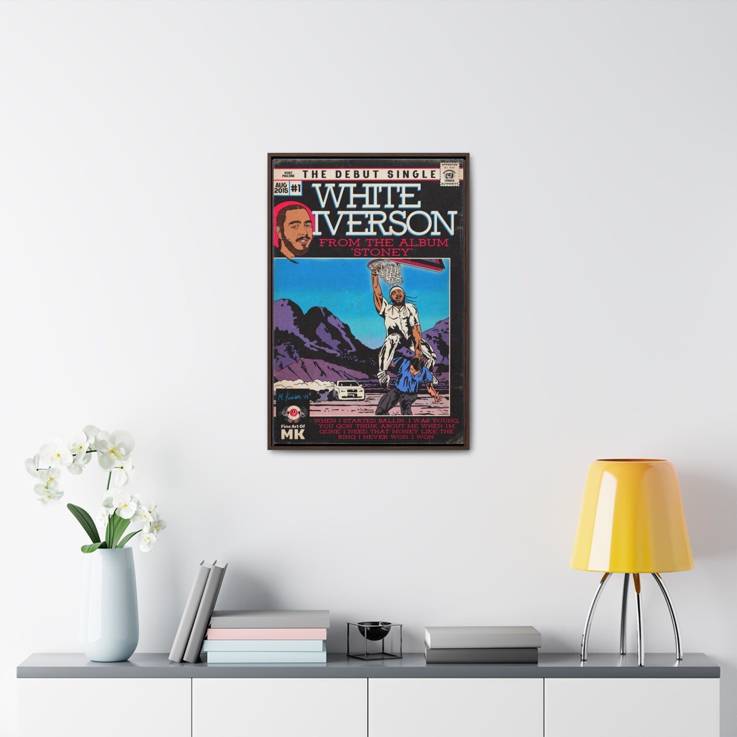 Post Malone - White Iverson - Gallery Canvas Wraps, Vertical Frame
