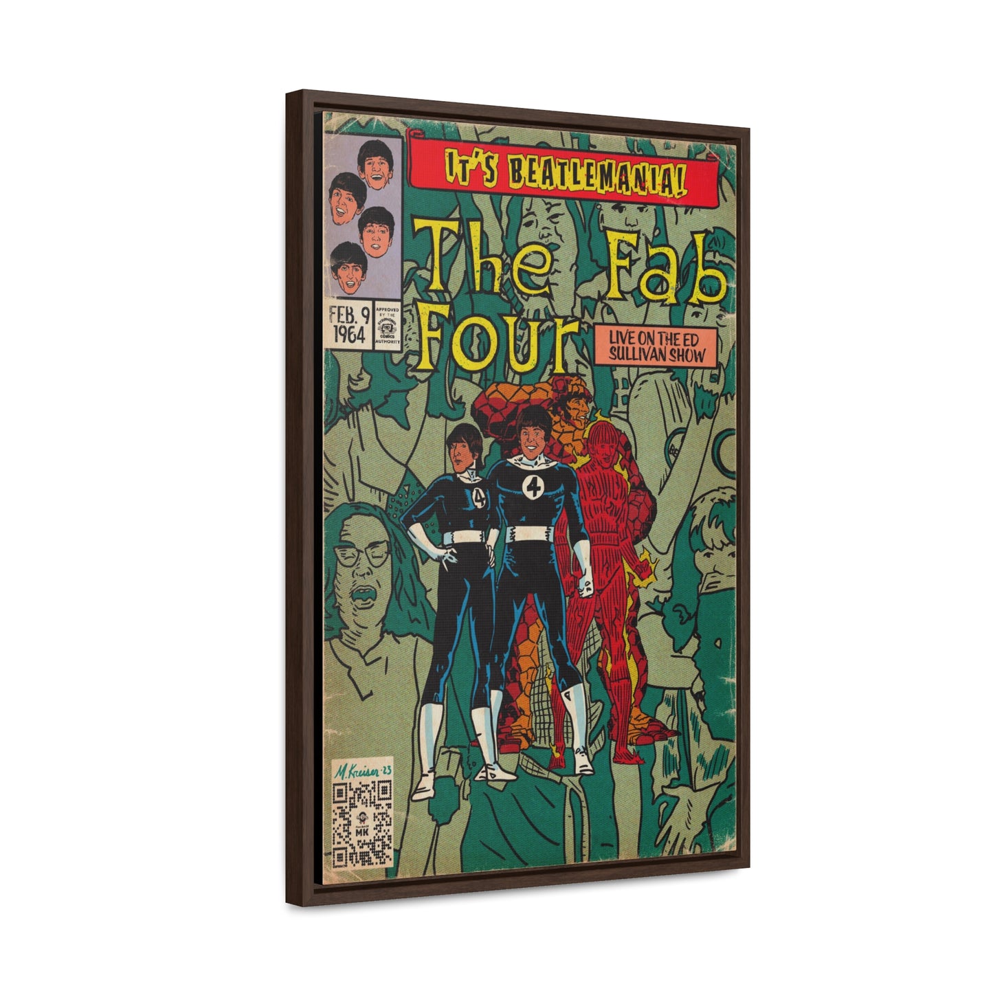 The Beatles - Beatlemania - Gallery Canvas Wraps, Vertical Frame