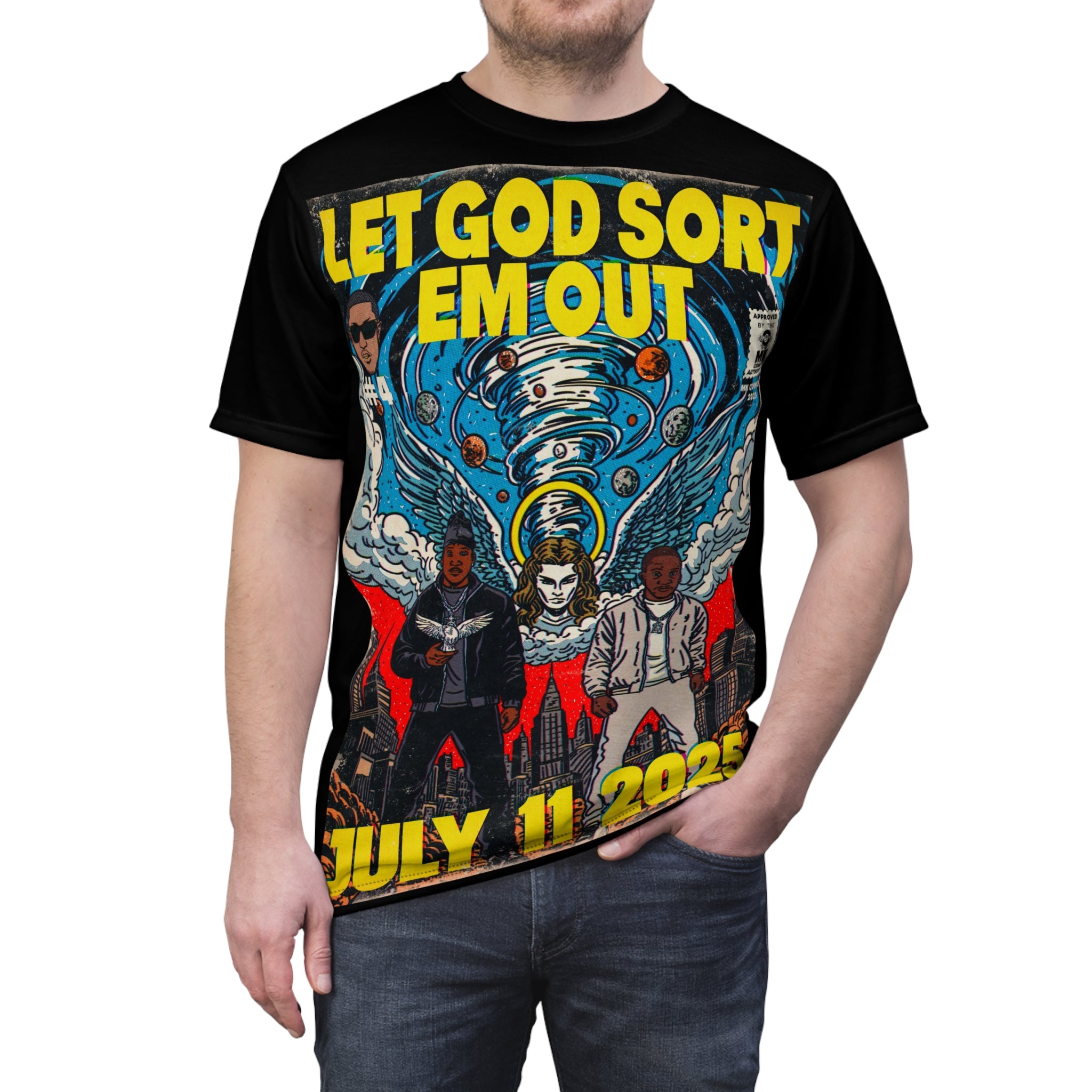 Let God Sort Em Out - Unisex Cut & Sew Tee (AOP)