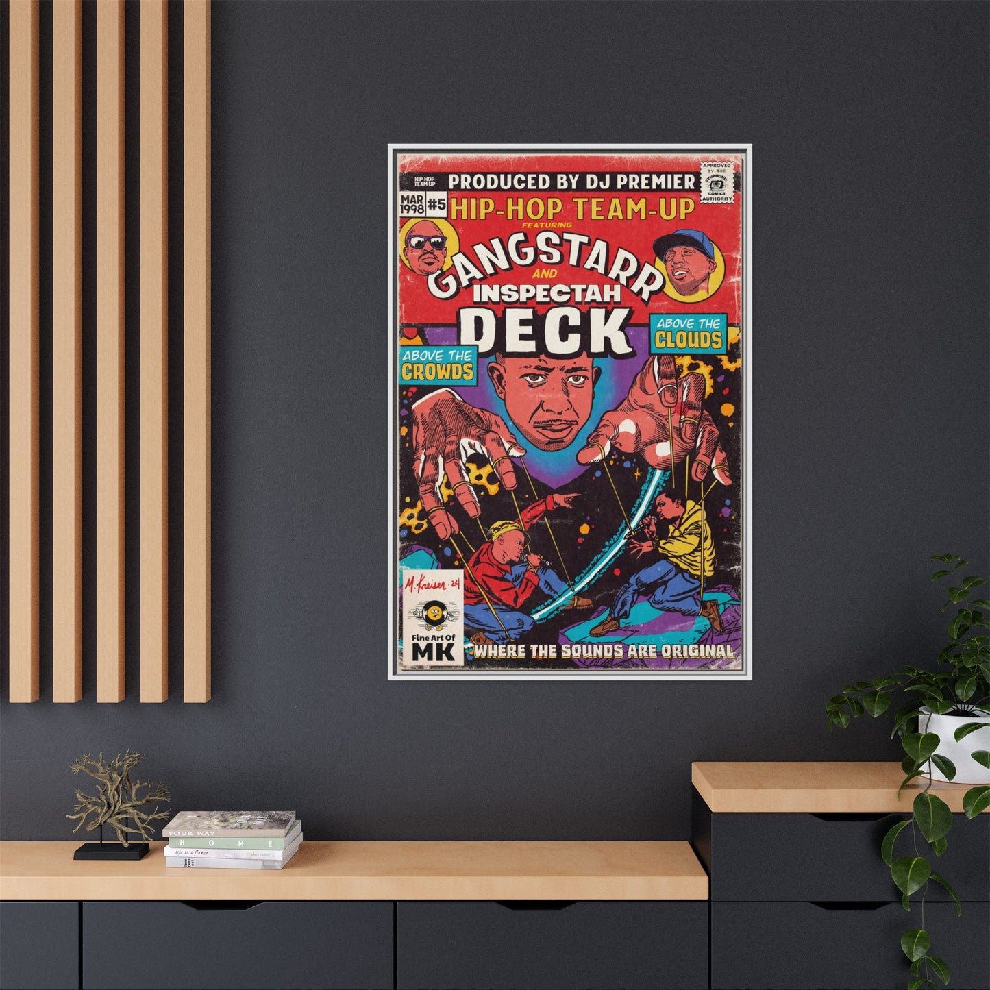 Gang Starr & Inspectah Deck - Above The Clouds - Gallery Canvas Wraps, Vertical Frame