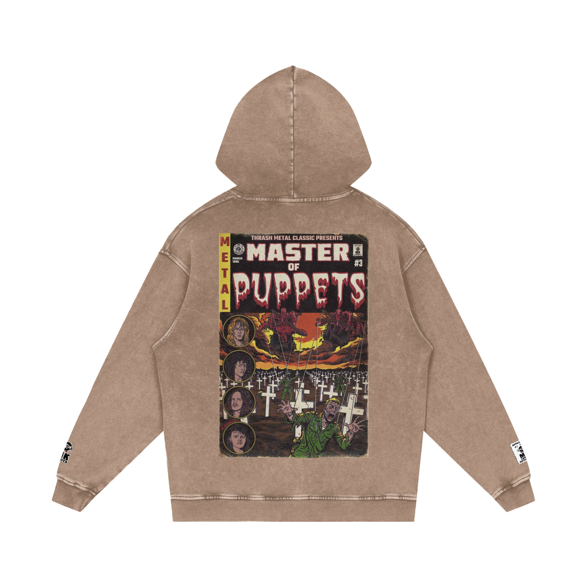 Master of Puppets - Snow Washed Loose Cotton Hoodie