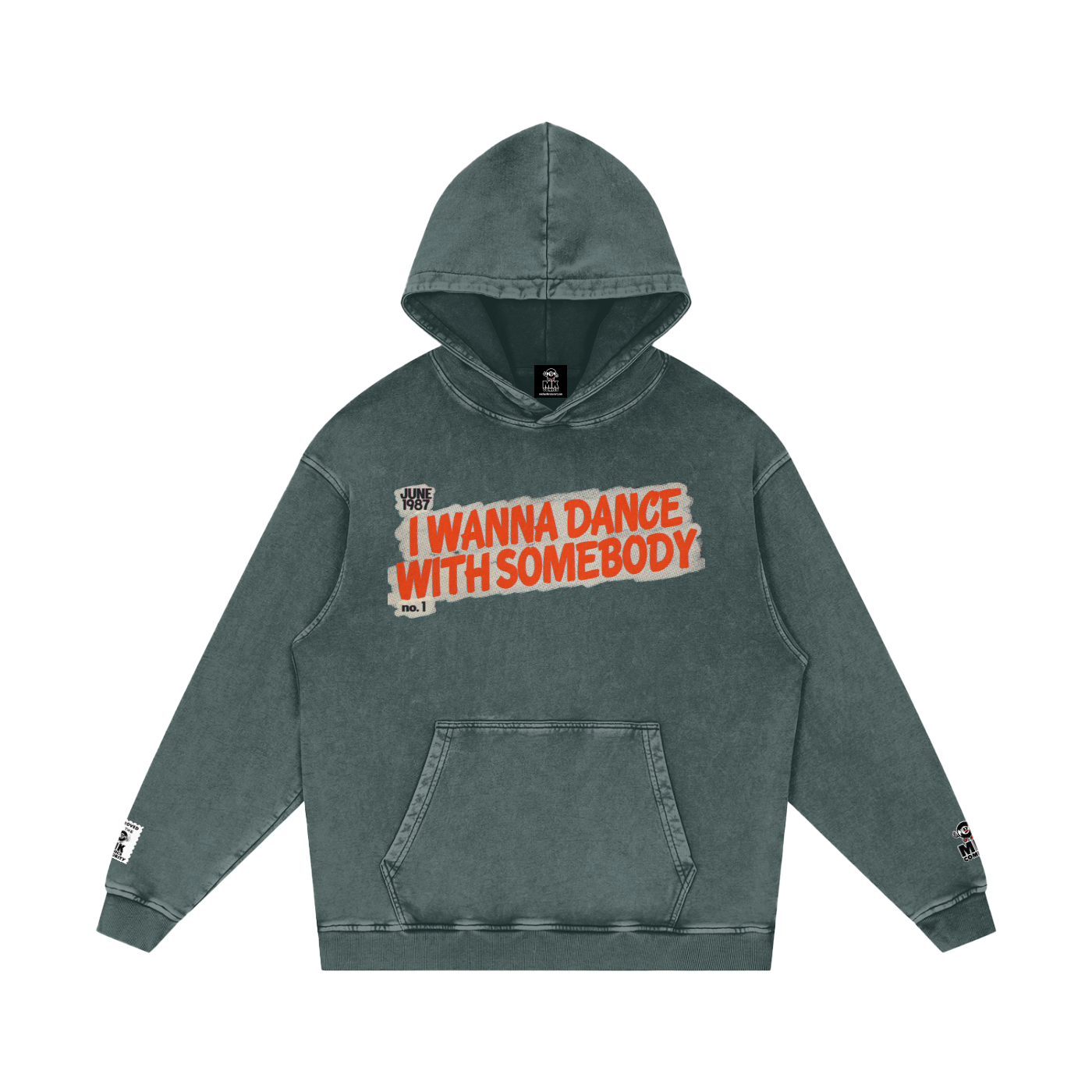 I Wanna Dance with Somebody - Snow Washed Loose Cotton Hoodie