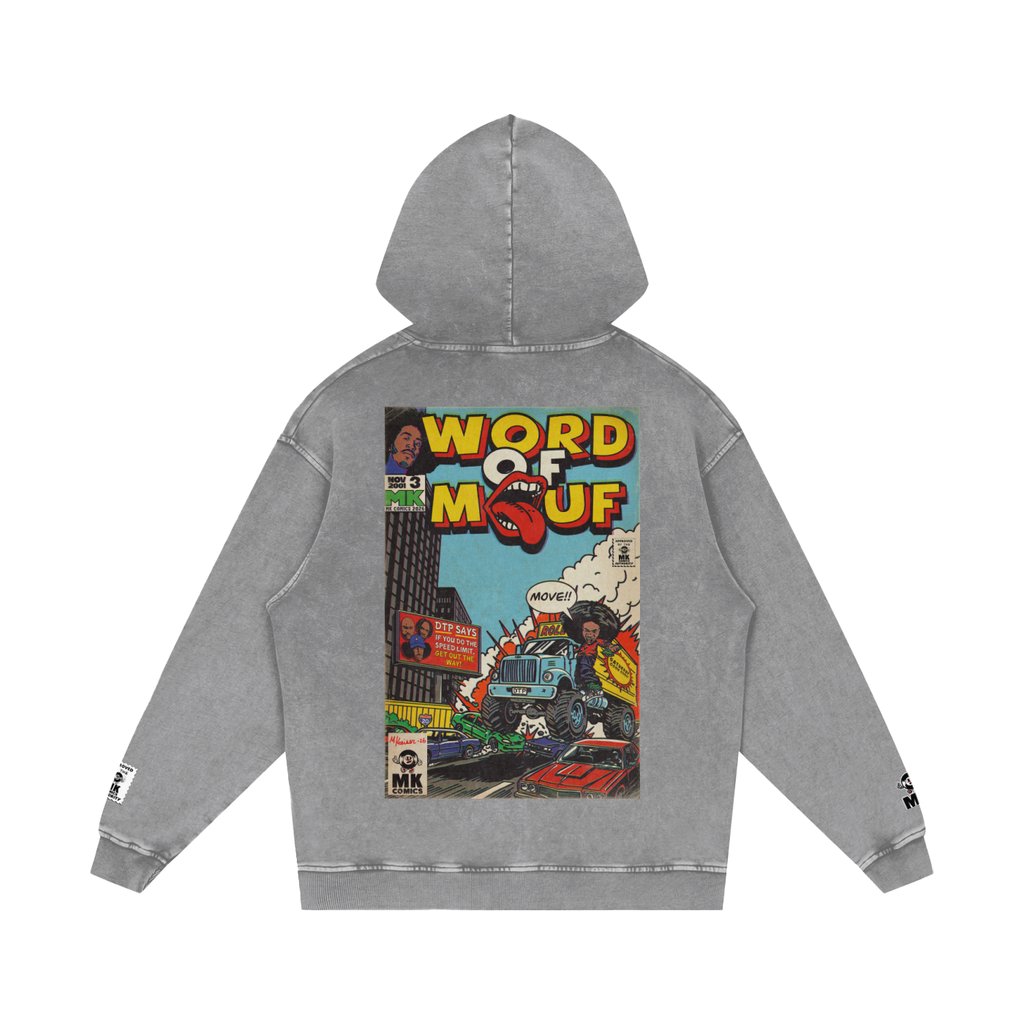 Word of Mouf - Snow Washed Loose Cotton Hoodie