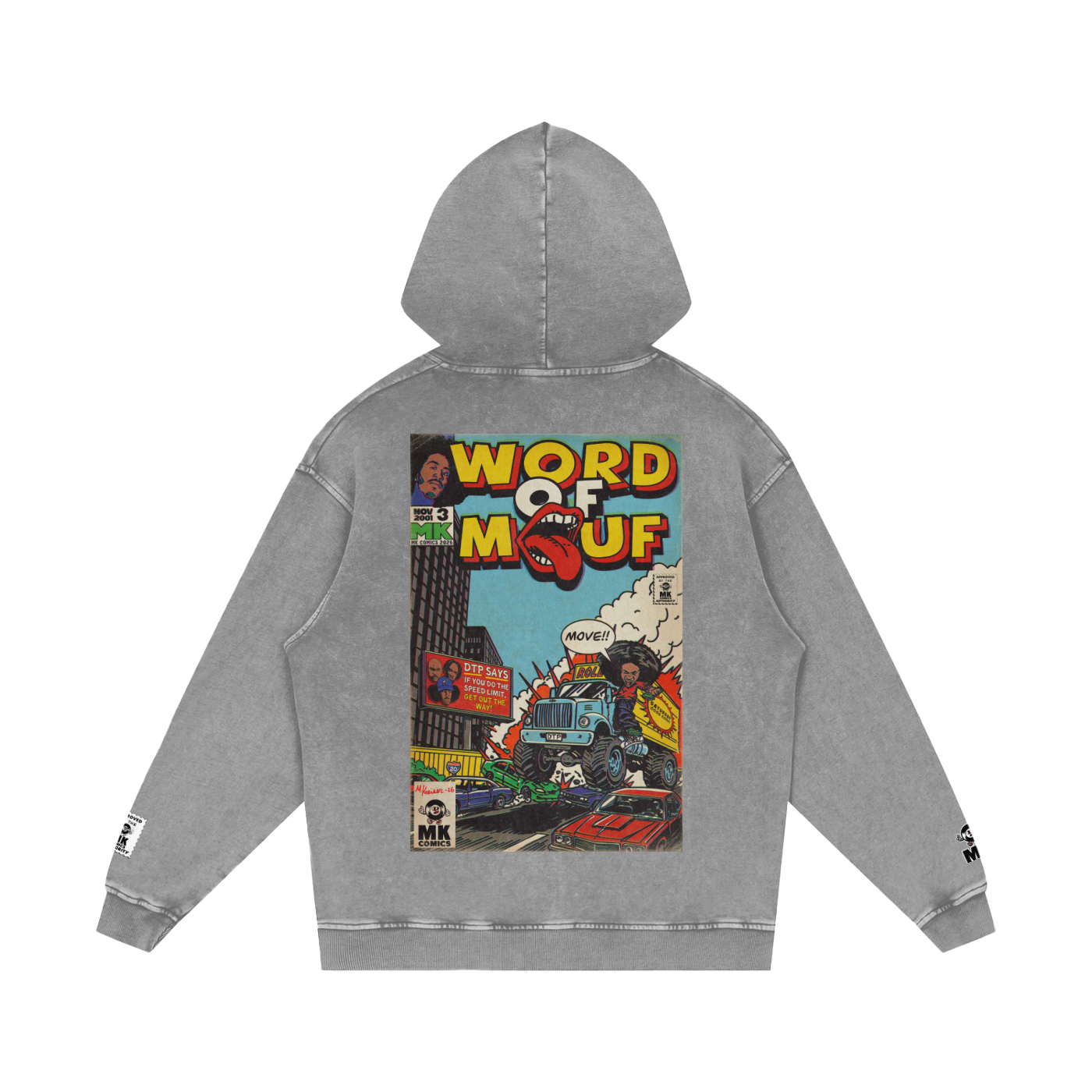 Word of Mouf - Snow Washed Loose Cotton Hoodie
