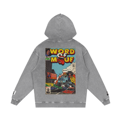Word of Mouf - Snow Washed Loose Cotton Hoodie