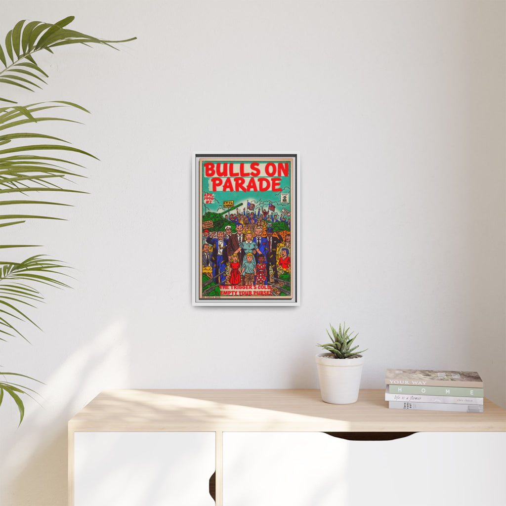 Bulls Parade -Matte Canvas, Framed (Multi-color)