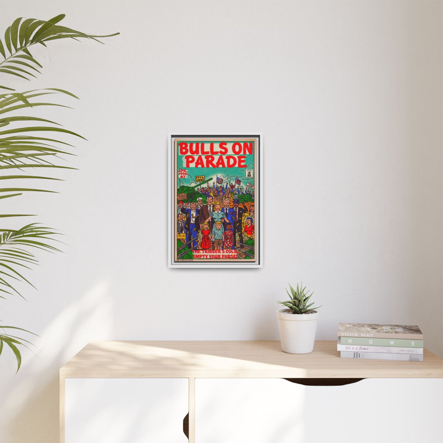 Bulls Parade -Matte Canvas, Framed (Multi-color)