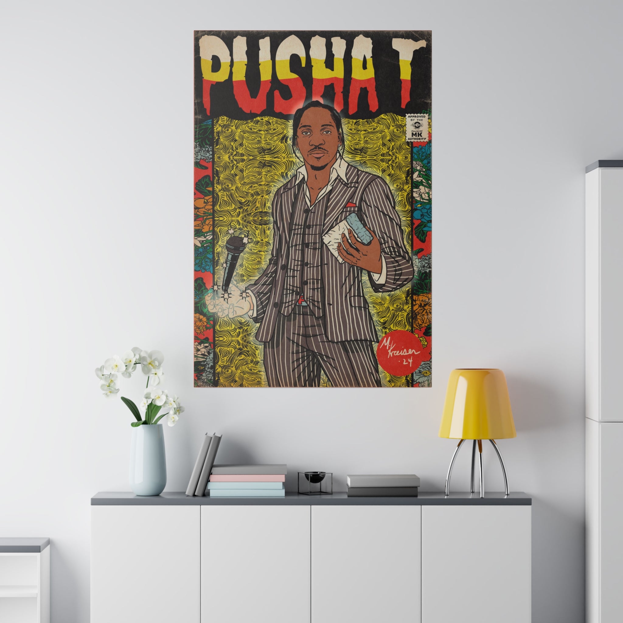 Push - Comic Book Art - Matte Canvas, Stretched, 0.75"
