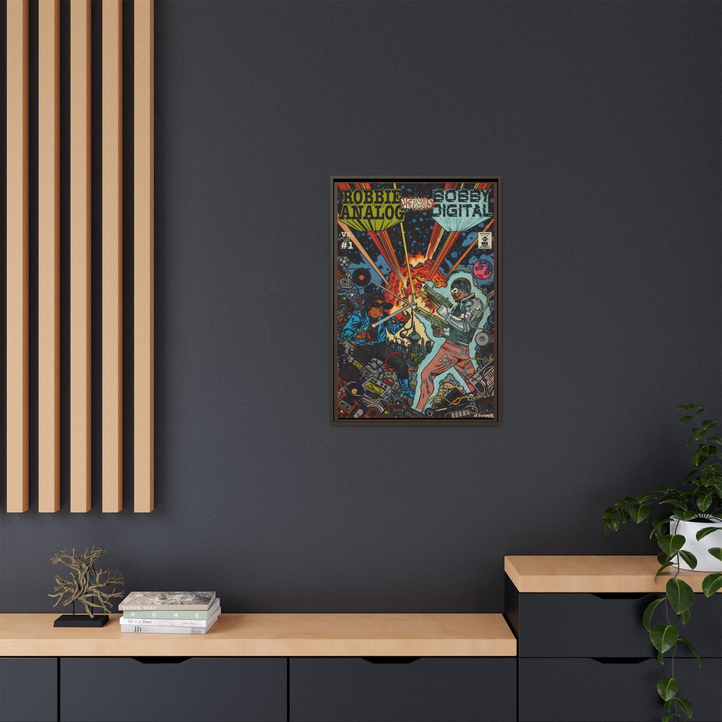 Analog vs. Digital - Matte Canvas, Framed (Multi-color)