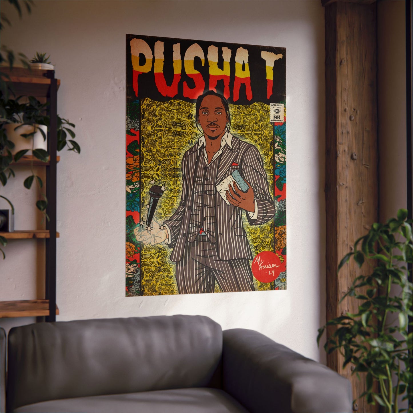 Pusha T - Comic Book Art - Matte Vertical Poster